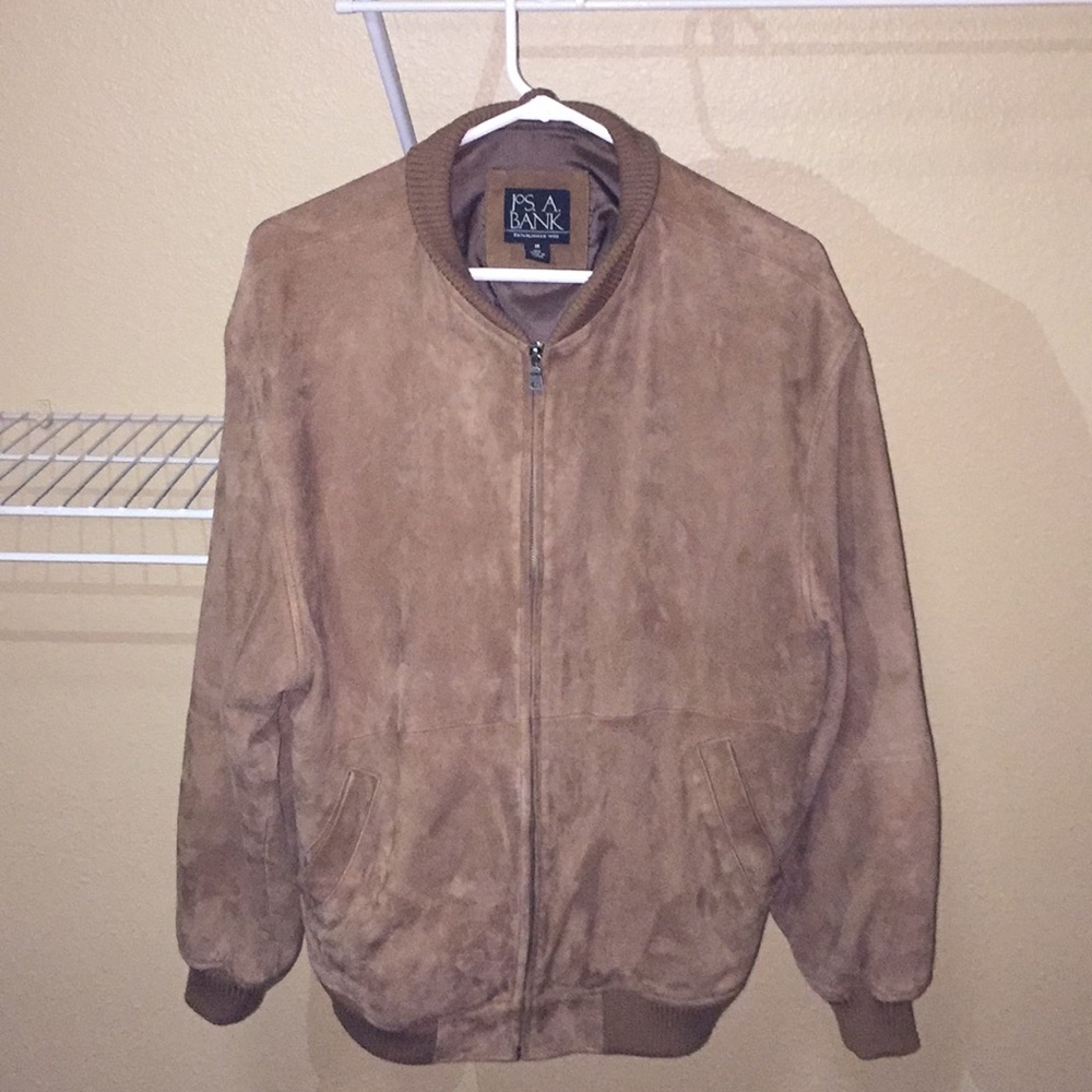 Jos a bank soft leather bomber.